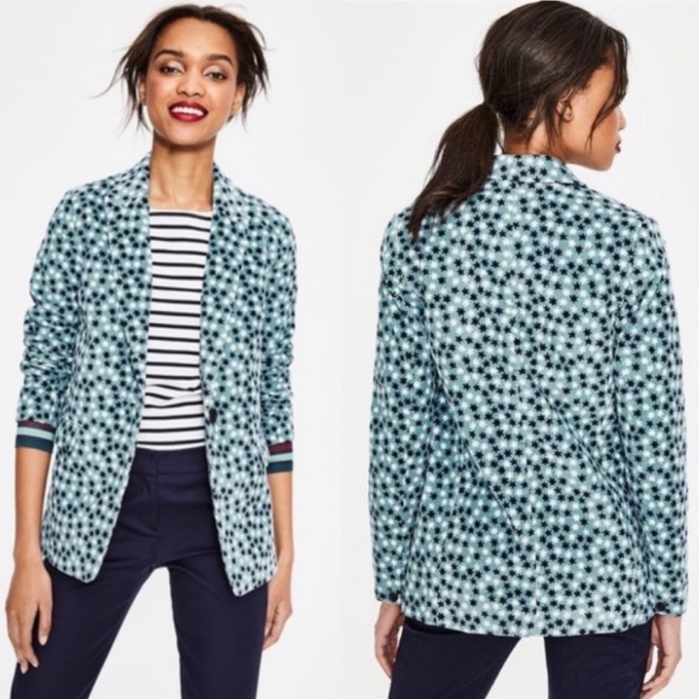 Boden NWT blue Corduroy Blazer Star Print 6